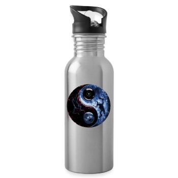 Yin Yang - Trinkflasche mit integriertem Trinkhalm - Lightsilver - Rechts