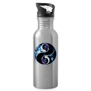 Yin Yang - Trinkflasche mit integriertem Trinkhalm - Lightsilver - Rechts
