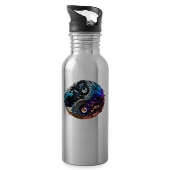 Yin Yang - Trinkflasche mit integriertem Trinkhalm - Lightsilver - Rechts
