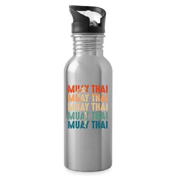 Muay Thai - Water bottle with straw - silver - Right
