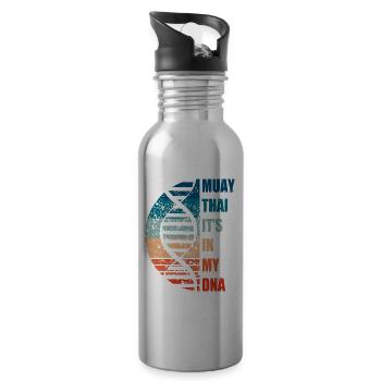 Muay Thai ist in meiner DNA - Trinkflasche mit integriertem Trinkhalm - Lightsilver - Rechts