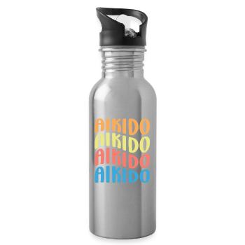 Aikido - Water bottle with straw - silver - Right