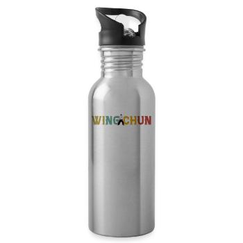Wing Chun - Water bottle with straw - silver - Right