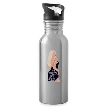 Es ist ein Kleid, kein Ja - Trinkflasche mit integriertem Trinkhalm - Lightsilver - Rechts