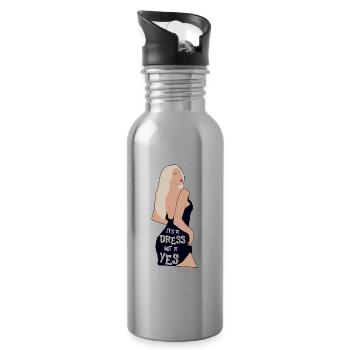 Es ist ein Kleid, kein Ja - Trinkflasche mit integriertem Trinkhalm - Lightsilver - Rechts