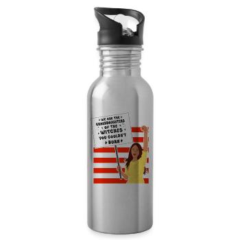 We are the Granddaughters of the Witches you - Water bottle with straw - silver - Right