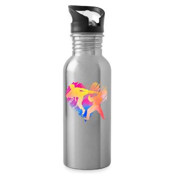 Taekwondo - Trinkflasche mit integriertem Trinkhalm - Lightsilver - Rechts