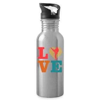 Taekwondo-Liebe - Trinkflasche mit integriertem Trinkhalm - Lightsilver - Rechts
