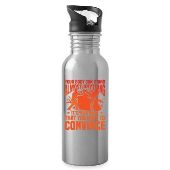 Taekwondo - Water bottle with straw - silver - Right