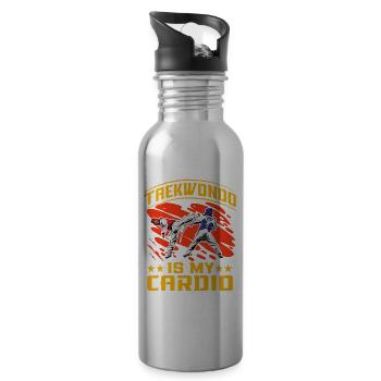 Le taekwondo est mon cardio - Gourde avec paille intégrée - argent clair - Droite