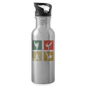 Taekwondo - Water bottle with straw - silver - Right