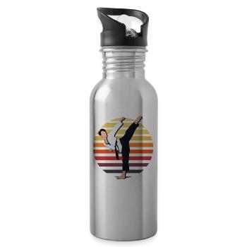 Taekwondo - Water bottle with straw - silver - Right