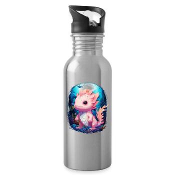 Axolotl - Gourde avec paille intégrée - argent clair - Droite