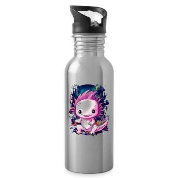 Axolotl - Gourde avec paille intégrée - argent clair - Droite