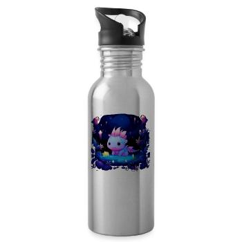 Axolotl - Gourde avec paille intégrée - argent clair - Droite