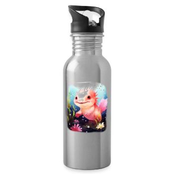 axolotl - Gourde avec paille intégrée - argent clair - Droite