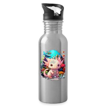 axolotl - Gourde avec paille intégrée - argent clair - Droite