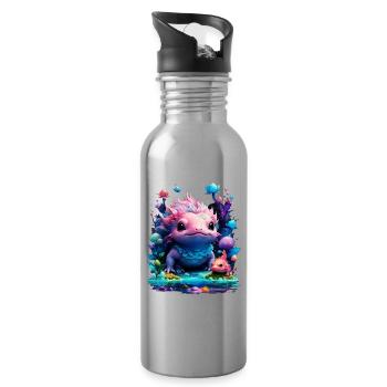 axolotl - Gourde avec paille intégrée - argent clair - Droite