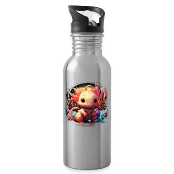 Axolotl - Gourde avec paille intégrée - argent clair - Droite