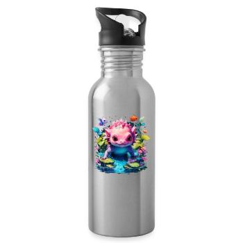 axolotl - Gourde avec paille intégrée - argent clair - Droite