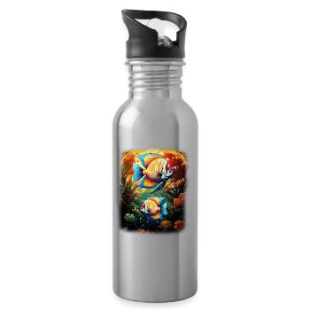 Angelfish - Gourde avec paille intégrée - argent clair - Droite