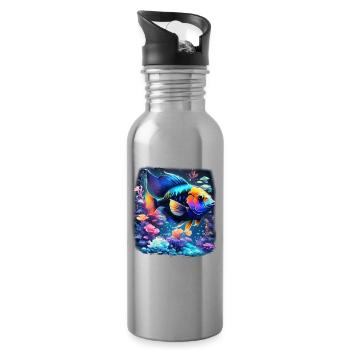 Angelfish - Water bottle with straw - silver - Right