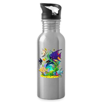 Angelfish - Gourde avec paille intégrée - argent clair - Droite