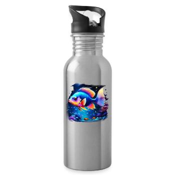 Angelfish - Water bottle with straw - silver - Right