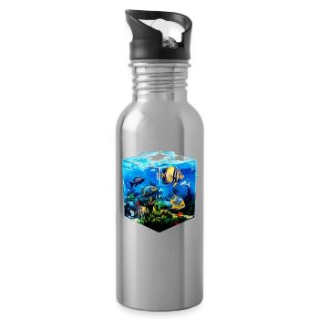 Angelfish - Water bottle with straw - silver - Right