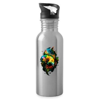 Angelfish - Water bottle with straw - silver - Right