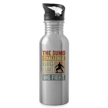The Sumo Challenge big Heart big fight - Water bottle with straw - silver - Right