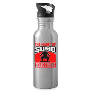 The Heart of Sumo beats strong - Water bottle with straw - silver - Right