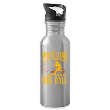 Wrestling, weil andere Sportarten nur eine - Trinkflasche mit integriertem Trinkhalm - Lightsilver - Rechts