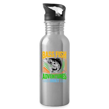 Es erwarten Sie Bassfisch-Abenteuer - Trinkflasche mit integriertem Trinkhalm - Lightsilver - Rechts