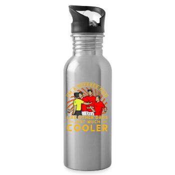 Je suis un père arbitre comme les autres pères, juste beaucoup plus cool - Gourde avec paille intégrée - argent clair - Droite