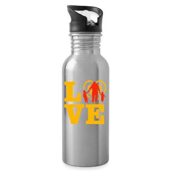 Love Family - Water bottle with straw - silver - Right