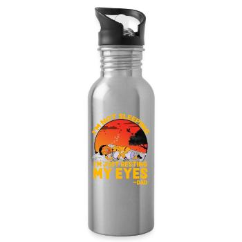 I'm not sleeping I'm just resting my eyes Dad - Water bottle with straw - silver - Right