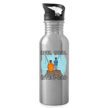 Reel Cool Step Dad - Water bottle with straw - silver - Right