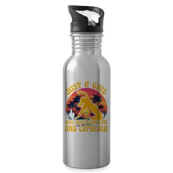 Just a Girl who loves sunshine and Capoeira - Water bottle with straw - silver - Right