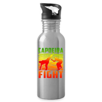 Combat de capoeira - Gourde avec paille intégrée - argent clair - Droite