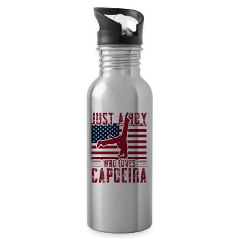 Nur ein Junge, der Capoeira liebt - Trinkflasche mit integriertem Trinkhalm - Lightsilver - Rechts