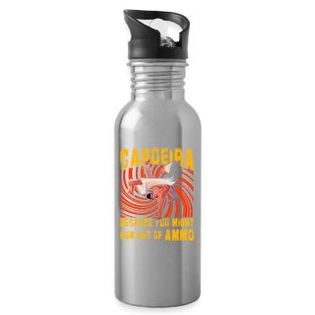 Capoeira because you might run out of ammo - Water bottle with straw - silver - Right