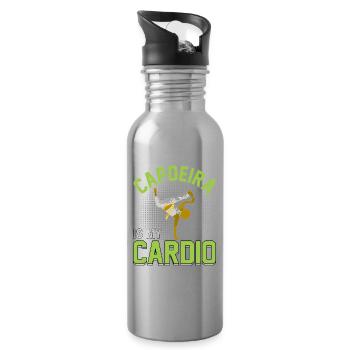 La capoeira est mon cardio - Gourde avec paille intégrée - argent clair - Droite
