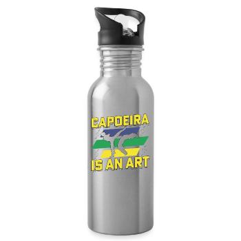 La capoeira est un art - Gourde avec paille intégrée - argent clair - Droite