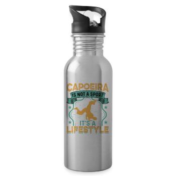 Capoeira it's not a sport it's a lifestyle - Water bottle with straw - silver - Right