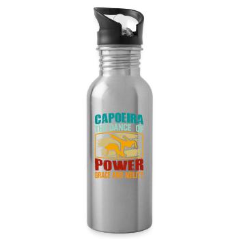 Capoeira, la danse de la puissance, de la grâce et de l’agilité - Gourde avec paille intégrée - argent clair - Droite