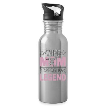 Ehefrau Mama Capoeira Legende - Trinkflasche mit integriertem Trinkhalm - Lightsilver - Rechts