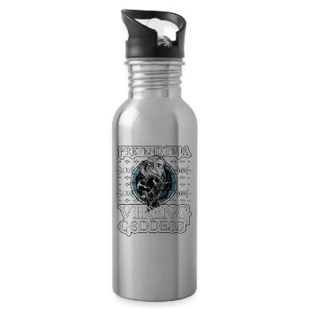 Tu so, als wäre ich eine Wikingergöttin - Trinkflasche mit integriertem Trinkhalm - Lightsilver - Rechts