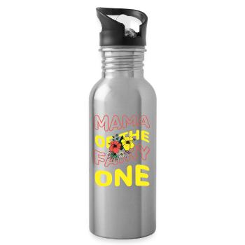 Mama of the fairy One - Water bottle with straw - silver - Right