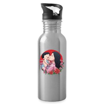 Mama of the fairy One - Water bottle with straw - silver - Right